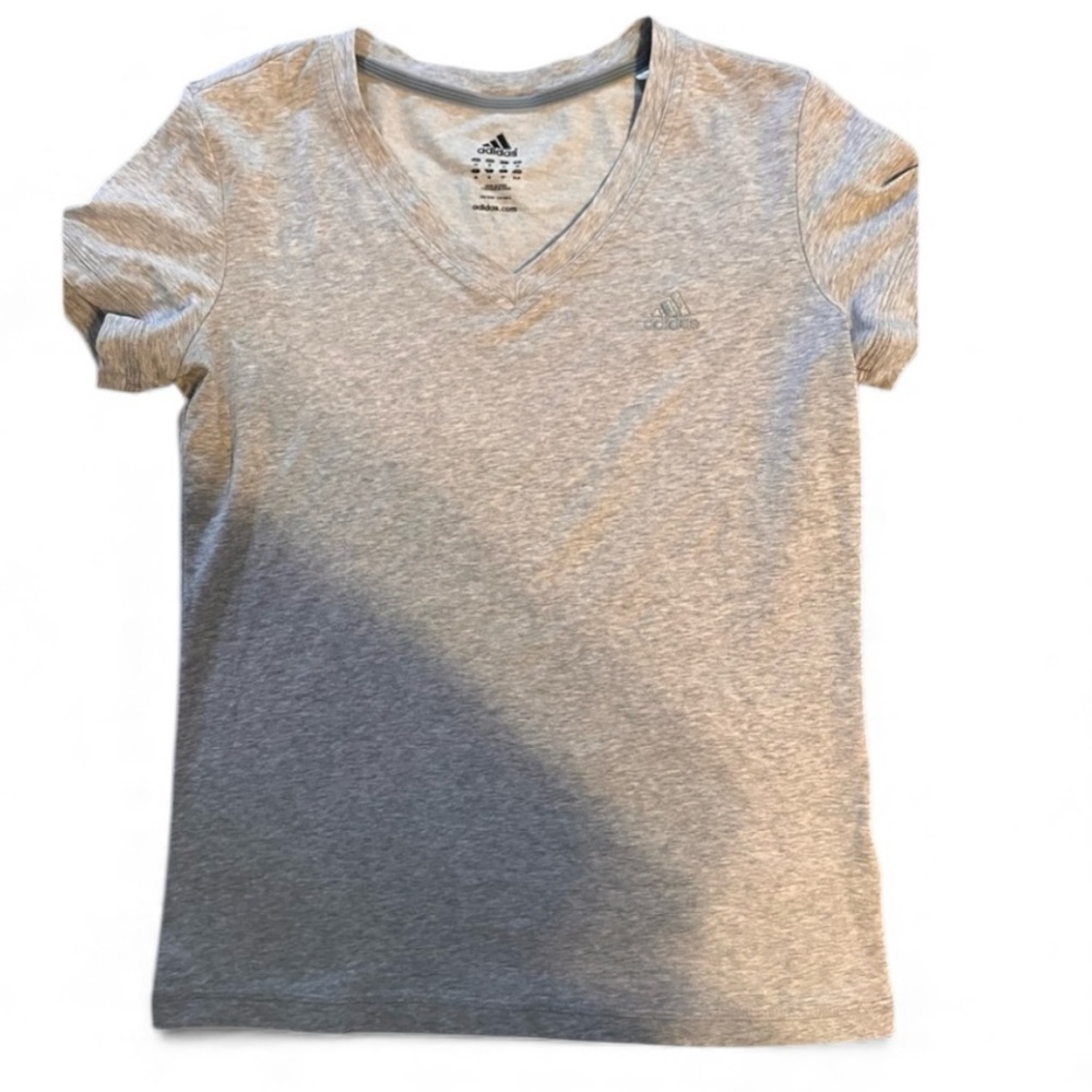 Adidas Light Gray V-Neck Tee